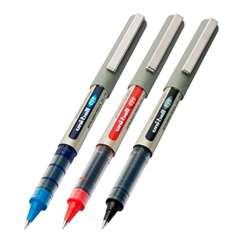 Kit Uni Ball Eye Fine 0,7 UB-157 Preta Azul e Vermelha