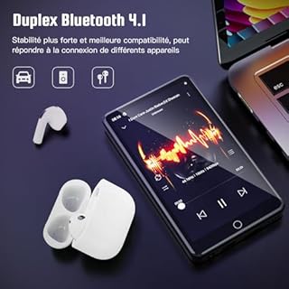 Lecteur MP3 écran Tactile 4.02" IPS HD, Lecteur MP4 144GB avec WiFi et Bluetooth, Lecteur MP4 avec Haut-parleurs, Lecteur de Musique Android Compatible avec Spotify, Deezer et Play Store