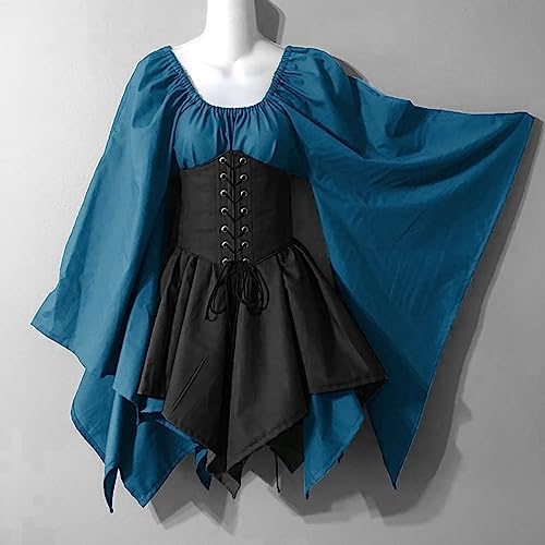 Robe médiévale manches trompette grande taille résolvant le manque de confort