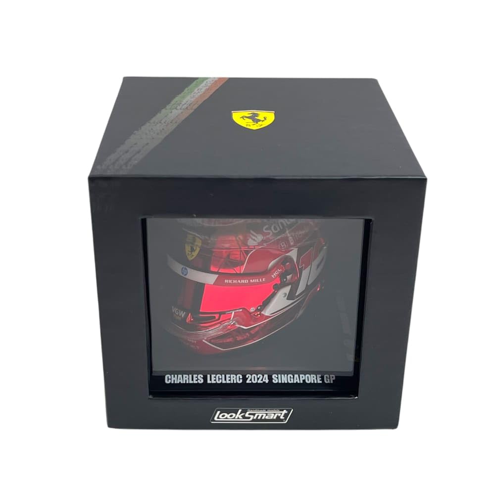 Spark Scuderia F1-Team, offizielles LookSmart-Modell, Charles Leclerc 2024 Special Edition USA Singapur GP 1/5 Scale Mini Helm, Rot