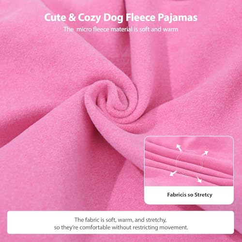 Dog Sweater Dog Pajamas for Small Dogs Girl Boy Winter Warm Soft Puppy Pjs Stretchy Jumpsuit Doggie Pet Clothes Outfits XXS~L (Rose, XX-Small) - Image 5
