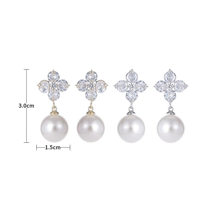 Perles de fleur de moissanite en boucles d'oreilles pour votre mariage - 5