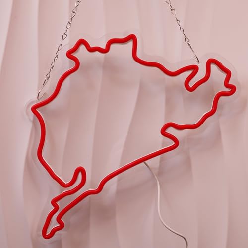 Image of Nurburgring Neon Sign Dimmable LED Light for Racing Tracks, Neon Wall Decor, Ideal for Bedrooms, Garages, Game Rooms, Men's Spaces, and Racing Fan Gifts (14 x 12 inches)
