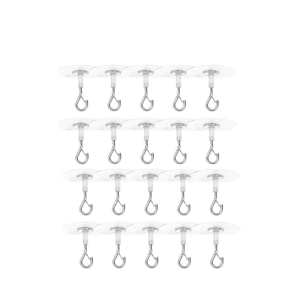 Gentryroo 20Pcs Clear Round Adhesive Punch Free Traceless Wall Ceiling Hanging Fastener