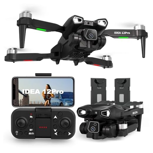 12PRO Droni con Telecamera Motore Brushless Drone per Principianti e Adulti 5G WIFI FPV RC Pieghevole Quadcopterper 135° Telecamera Regolabile Motorizzata 4K HD 2 Cameras Altitude Hold 2 Batterie