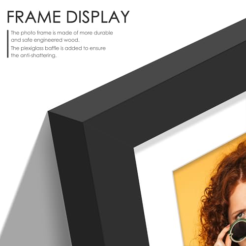 Image of DUENPY 8x20 Collage Picture Frames Display Four 4x6 Picture Collage Wall Decor Wall Hanging or Tabletop Black