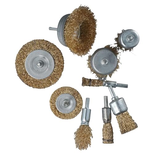 Image of 9Pcs Wire Brush Wheel Cup Brush Set,Wire Wheel Brush Set with 1 /4-Inch Shank,Coated Wire Drill Brush Set for Iron Rust Removal, Corrosion and Scrub Surfaces