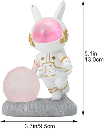 Miniatura 2 de Operitacx Luz nocturna de astronauta para niños lámpara de noche de conejito de dibujos animados conejo astronauta lámpara de enfermería lámpara de