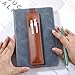 2Pcs Elastic Pen Holder for Notebook, Adjustable Pen Sleeve Pouch, PU Leather Pencil Case with Adjustable Band, Pencil Holder Case for Bible, Notebook, Planners, Binders and Books (Brown, Beige)