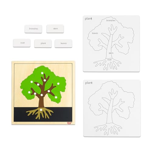 Image of Montessori Tree Puzzle for 3+ Years Old, Wooden Peg Puzzles with Knobs & Practice Cards, Shape Sorter Puzzle Preschool Learning Resources, Fine Moter Toys for Montessori Classroom