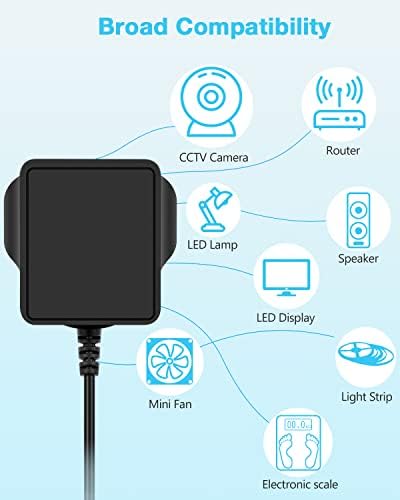 Aclorol 5V 2A Power Supply Adapter 5V DC Charger AC 100-240V to DC 5Volt 2000mA 1.5A 1A 10W Universal Converter Transformer for 5V LED Strip Router Audio/Video Security Camera with 8 DC Adapter Plugs