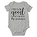 AW Fashions I Try To Be Good But I Take After My Grandpa Baby Bodysuit Funny Adorable Infant Cute Clothing (6 Months, Sports Grey)