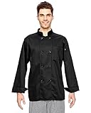 Dickies Men's The 8 Button Chef Coat, Black, XX-Large
