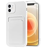 MZELQ Wallet Case for iPhone 12 (6.1 inch), Card Holder Camera Protection Cover for iPhone 12 + Scre