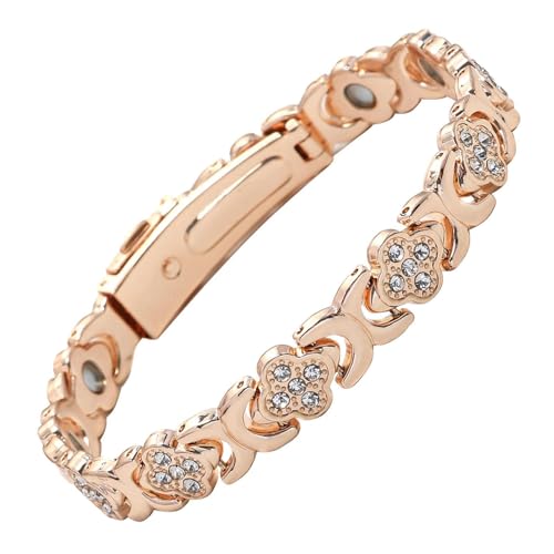 Generico Pulsera Magnética, Suministros De Joyería Ajustable Con Hojas Brillantes | Pulsera Magnética De Cobre | Para Aniversario De Boda De Hojas Cumpleaños Navidad De La, riferimento