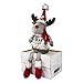 Renna Grande Peluches Natalizia Decorativa Seduta Gambe Lunghe Altezza 55 cm Colore Rosso Grigio