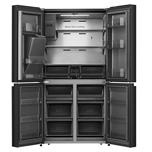Hisense RQ760N4BFE Cross Door Kühl-Gefrierkombination /178,5 cm/Inverter Kompressor/Total NoFrost/Multi Air Flow/Wasserspender/Kühlteil 352 l/Gefrierteil 232 l/schwarz