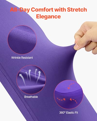 Image of VEVOR Chair Covers, Polyester Spandex Chair Cover, Stretch Slipcovers for Wedding Party Dining Banquet Flat-Front Chair Covers (Purple-a, 50PCS)