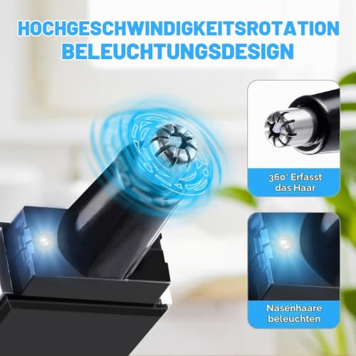 ACWOO Nasenhaartrimmer, Nasenhaarschneider Ohrhaarschneider, Nasenhaartrimmer Herren mit...