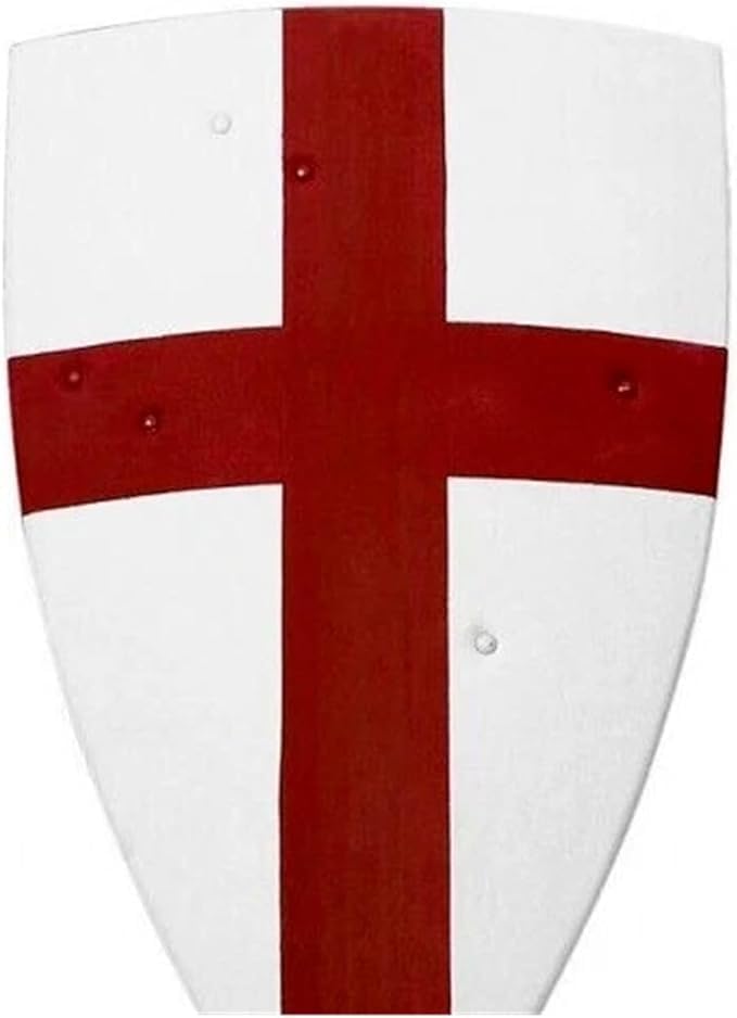 24" Medieval Heater Shield Templar Amour 18 Guage Crusdar Shield Play Shield Husband, Father and Brothers.