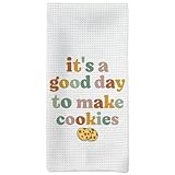 Tzhim It's a Good Day to Make Cookies Kitchen Towels, Baking Towels, Gifts for Bakers, Tea Towels for Baking, Baking Gifts for Women Dish Towels Tea Towels for Kitchen, Baking Decor, 16x24inch