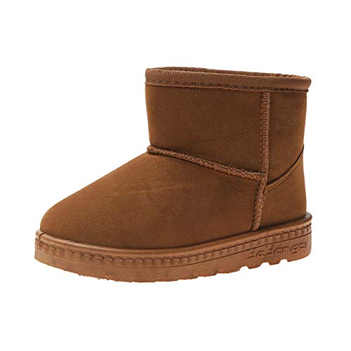 Winter Toddler Boys Girls Thick Warm Plush Boots Classic Style Kids Snow Boots (Brown, Numeric_13)