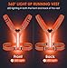 Todoxi Led Running Reflective Vest, High Visibility Night Running Gear Light Up Running Vest for Walking at Night Rechargeable Adjustable Led Vest for Runners Walkers Men Women (Orange)