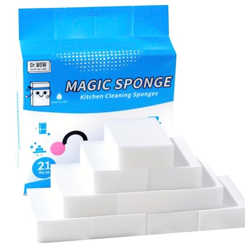 Dr.Wow Melamine Sponges 1.18in - 21 Pack Sink, Bathtub & Tile Cleaner(Extra-Thick)