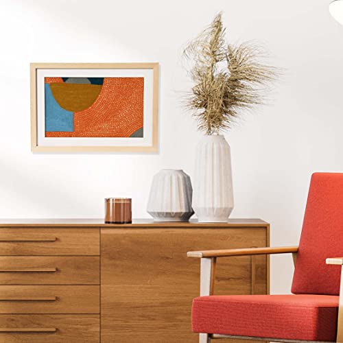 Creative Co-Op Abstract Embroidery In Wood Frame Wall Art, Multi #TOP1
