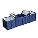 COZYSWAN Collapsible Car Trunk Organizer, Fabric Auto Trunk Storage Container Foldable Multi 4 Compartments Fabric Storage Basket and Cooler & Warmer Set, Blue