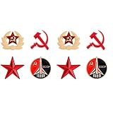 Amosfun 8 Pcs Étoiles Émail Adultes Assortis Russe Pointu Collection Emblème du Jour De L'urss Rouge Socialiste pour Enfants Décor Et Union Russes Insignes Alliage Militaire Cinq