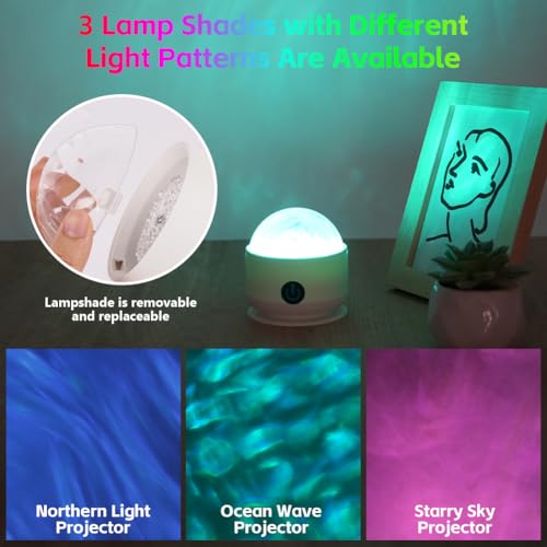 Miniatura 5 de Vsshe Proyector Estrellas, 16 Colores Proyector Aurora Boreal, Proyector Galaxia Aurora Boreal Con Control Remoto, Luz Nocturna Infantil Para Regalos Para Niños Y Adultos, Modelo De Carga
