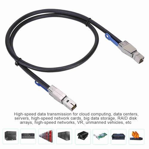 Cable Mini SAS 12G de cobre chapado en plata de 1m para servidores de datos 5