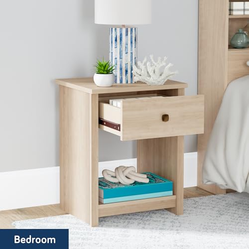 Image of Sauder River Ranch Nightstand W /Drawer, Harvest Walnut Finish