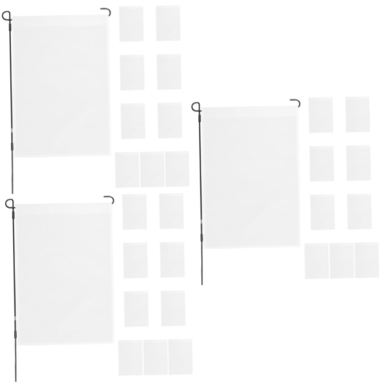 Toyvian 3 Sätze Diy Leere Gartenflaggen Weiße Rasenfahnen Für Dekorationen Im Garten Party Und Festanlässe Langlebige Und Fade Resistente 10 Stück * 3