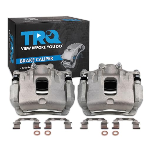 TRQ Front Driver and Passenger Side Brake Caliper Set Caliper Brackets Compatible with 12-17 Hyundai Azera