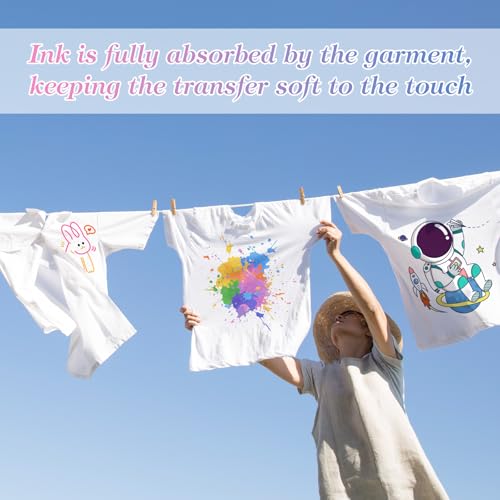 VHUTOU 100 Blatt Sublimationspapier A4, 29.7 * 21cm Format 120 g/m² Sublimation Paper zum Heißpressen für Baumwolle T-Shirt Tassen