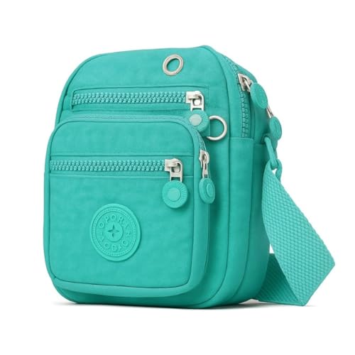 Bolsa Transversal Tiracolo Unissex - Nylon Impermeável, Estrutura Reforçada com Alça de Transporte (VERDE ÁGUA)