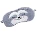 Laahoem Tierschlaf Augenmaske Nette lustige 3D Weiche Flauschige Cartoon Augenmaske Zum Schlafen Reisen Atmungsaktive Lidschattenmaske Kinder Erwachsene Frauen Faultier Grau