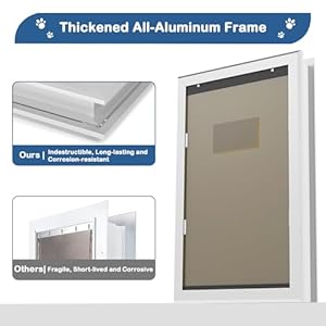 Canine Door Doggie Door with Sturdy Aluminum Body, XL Doggy Door for Door, Additional-Giant Pet Door with Computerized Closing & Sturdy Flap for Vitality Environment friendly, Lockable Closing Panel & Simple to Set up