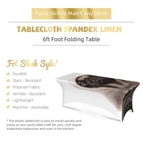Housse de table extensible 1,8m EdWal imprimé carlin pour fête - 6