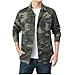 Men's Camo Shirts Jacket Fashion Plus Size Lightweight up Laple Long Sleeves Blouse Tops Cargo Coat Outwear Army Green 3X-Large