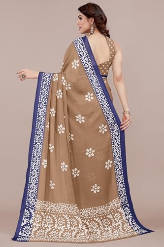 Image of MIRCHI FASHION Saree for Woman Chiffon Batik Printed | Lightweight Daily Wear Women's Office Sari with Blouse Piece (Available in 40 Colours)