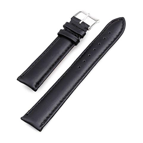 ACAMPTAR Watch Strap PU Leather Width 20mm Length 20cm Black Color Cover