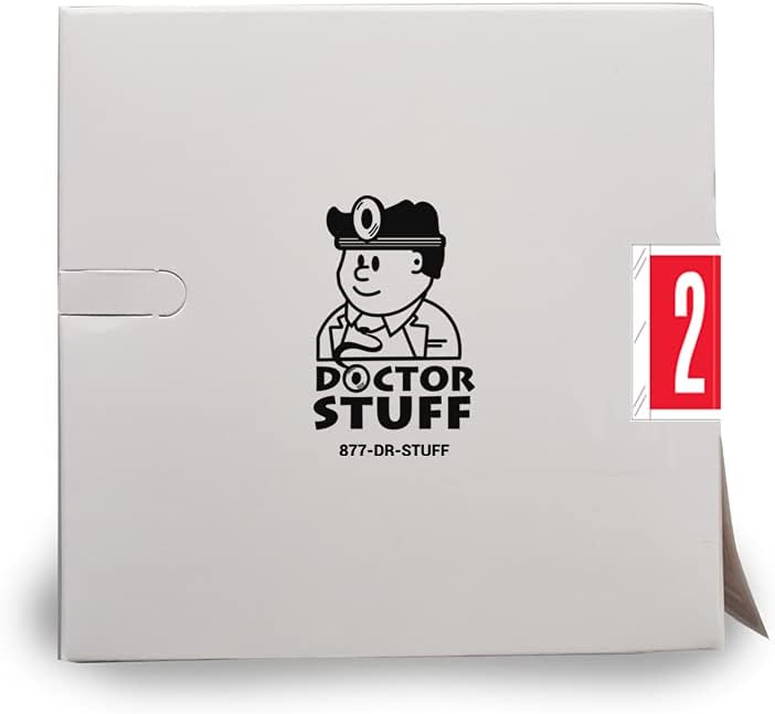 Doctor Stuff - File Folder Labels, Number 2, Tabbies 11500 Match - CLNM Series Chart Stickers, Red, 1-1/2" x 1-1/2", #2, 500/Roll