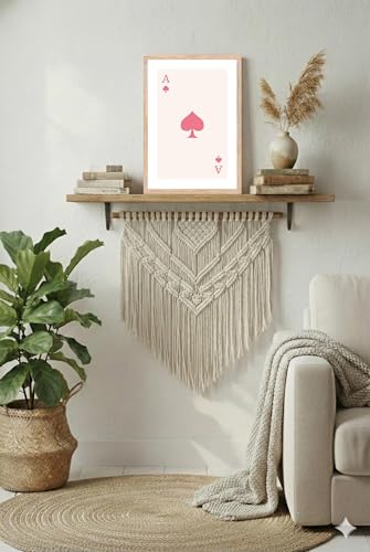 Image of BLINKART Playing Card Aesthetic Modern Art Walls With Frame | Natural Wood Texture | Living Room Bedroom Office Wall Decoration | Poster Home Decor Frames Wall Bedroom | 12x8 Inches (D232)