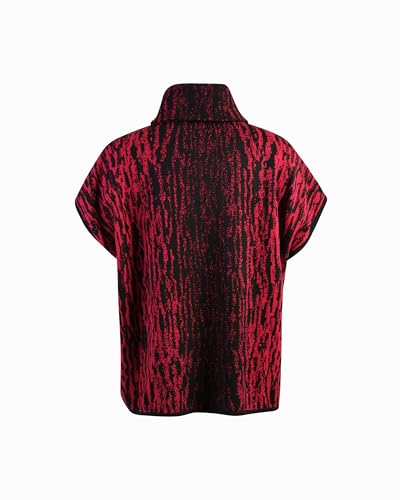 Image of Anne Klein Women's Cape Sleeve Mockneck Animal Print Tunic Top