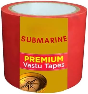 Submarine Vastu Color Floor Tapes, Vastu Tape Vastu Dosh Remedy/Vastu Correction for WC Toilet and Entrance (4Inch Wide, 25 Meter Length) Yellow (Red)