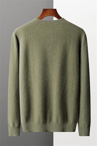 Men Crewneck Sweater Knitted Casual Long Sleeve Cashmere Pullover Sweater3
