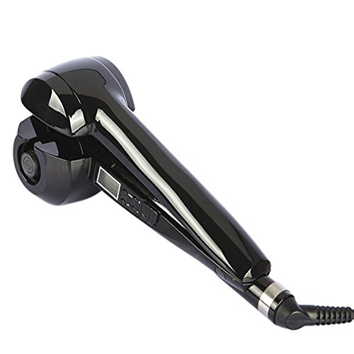 Pro LCD Automatic Hair Curler Portable Ceramic Curling Iron, Black - US Plug